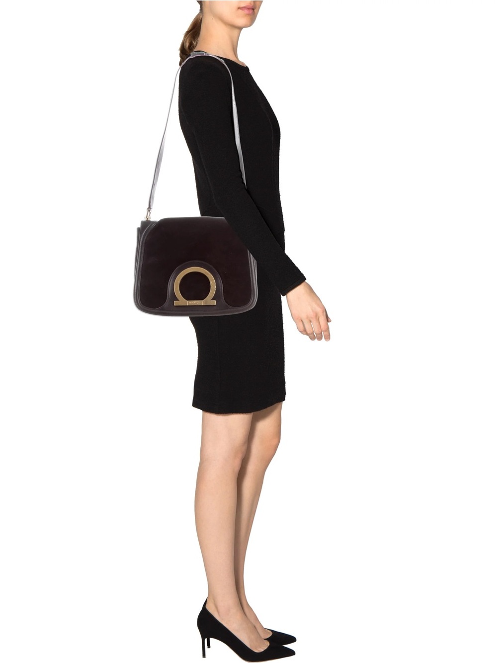 Classic YSL Black Suede Shoulder Bag
